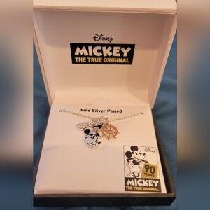 Disney Mickey Mouse 90 Year Anniversary Fine Silver The True Original Necklace